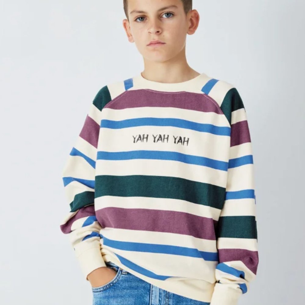 Yah Yah Yah John Lewis & Friends Printed Stripe Long Sleeve Sweatshirt NWT 12